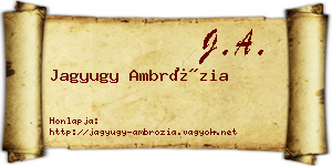 Jagyugy Ambrózia névjegykártya